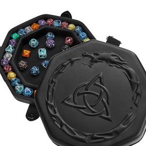 Celtic Knot Dice Tray for Dungeons and Dragons - Perfect Dice Rolling Tray and Case for DND and RPG Games to Protect Dice