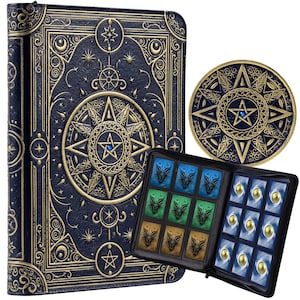 Star Mage Trading Card Binder - 9 Pocket Ringless, Premium Faux-Leather, 432 Side-Loading Pockets - Perfect for MTG & TCG Collections