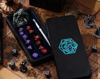 Dice Sanctum Dice Box Vault - Premium Case & Dice Tray for DND - Phone/Mini-Tablet/Pen Slot, Magnetic Lid and Storage for Dice and More