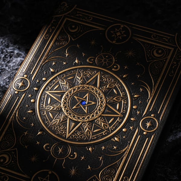 Cuaderno/Diario recargable StoryForge Magic para D&D - 400 páginas A5 (200 hojas) - Diseño de magia antigua desgastada para entusiastas de la fantasía