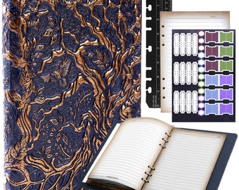 StoryForge Notebook Journal Refillable Binder for RPG- 400 Pages (200 Sheets) with Breathtaking 3D Tree of Life Design, plus Tabs and Ruler