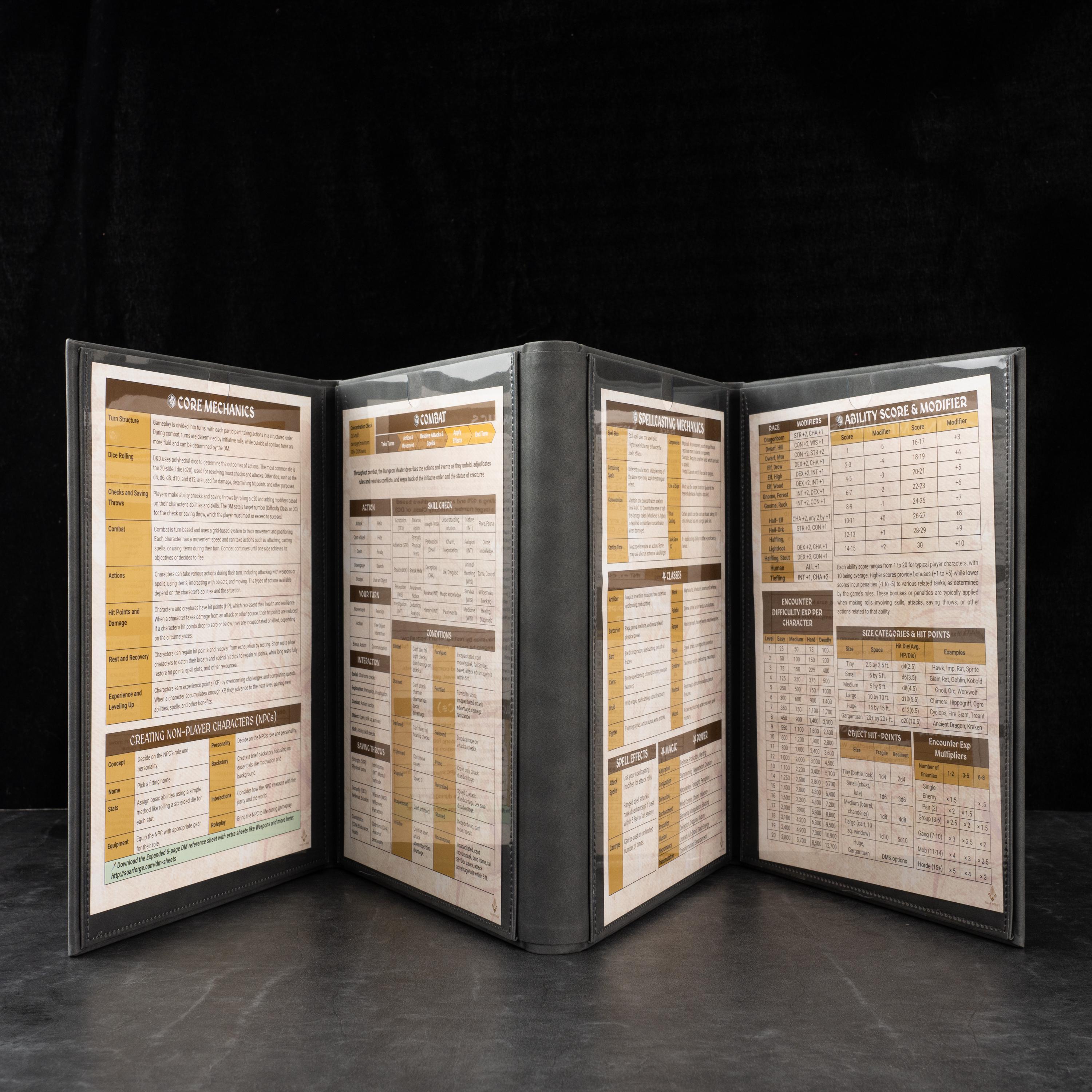 DND DM Screen With 4 Wider Panels - Embossed Faux Leather Celtic Knot ...