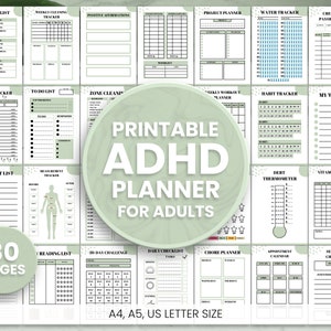 ADHD Planner, ADHD Planner Adults, ADHD Journal, Adhd Productivity Planner, Adhd Daily Planner, Downloadable Adhd Planner and Organizer