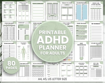 ADHD Planner, ADHD Planner Adults, ADHD Journal, Adhd Productivity Planner, Adhd Daily Planner, Downloadable Adhd Planner and Organizer