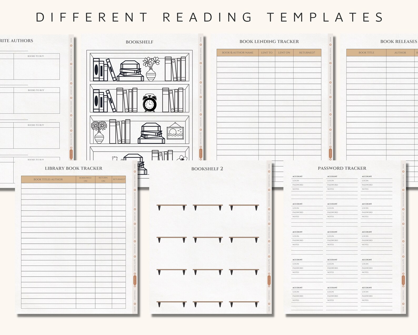 Digital Reading Journal Reading Tracker Reading Journal Etsy