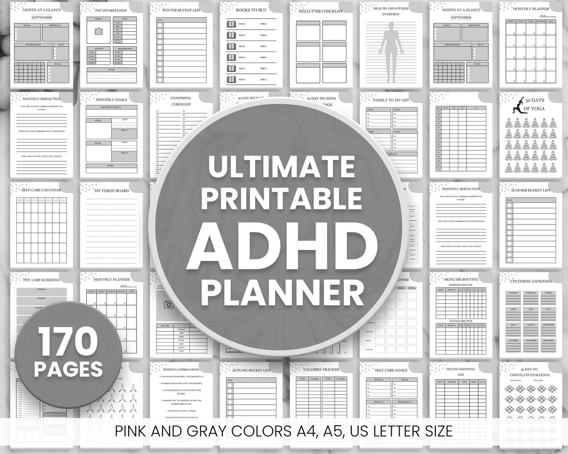 ADHD Planner ADHD Planner Adult Digital Life Planner and Etsy