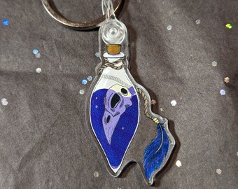 Bird bottle keychain