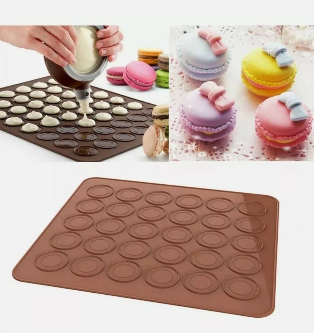 2X Silicone Baking Mat Pastry Cake Macaron Macaroon Oven Mould