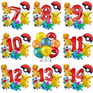 Pokémon Birthday Decorations Foil Mylar Helium balloons Party Supplies Pikachu Decor Self-sealing Air or Helium Tableware