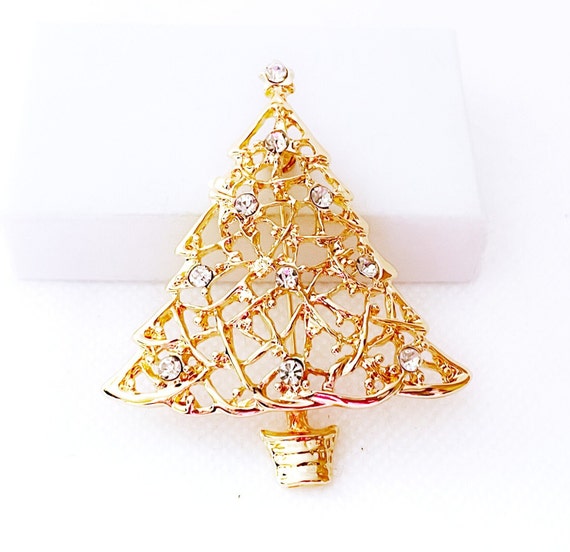 Vintage Christmas Tree Brooch Pin, Christmas Pin … - image 1