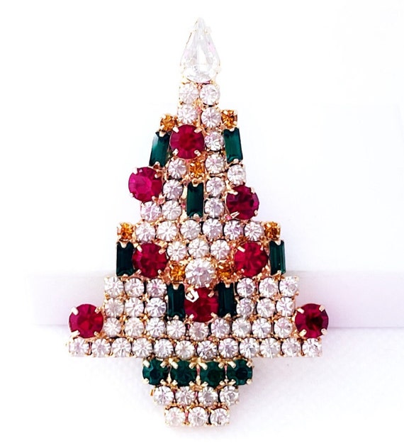 Vintage Christmas Tree Brooch Pin, Christmas Pin … - image 8