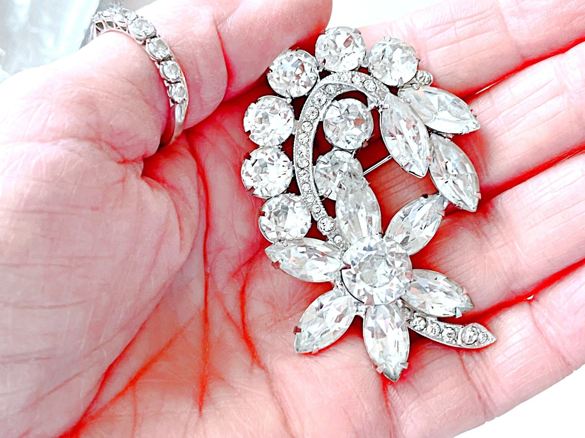Vintage Eisenberg Ice Rhinestone Brooch Pin - Etsy Vintage Eisenberg Ice Rhinestone Brooch Pin - Etsy