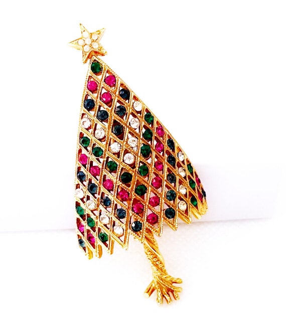 Vintage Corocraft Christmas Tree Brooch Pin, Chri… - image 2