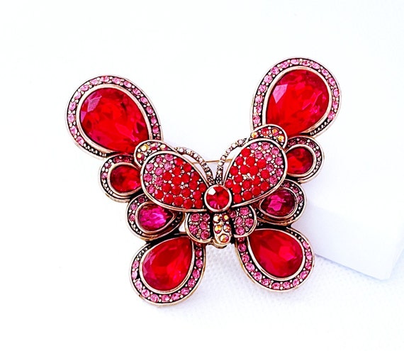 Heidi Daus "Dance of the Butterflies" Brooch, Vin… - image 5