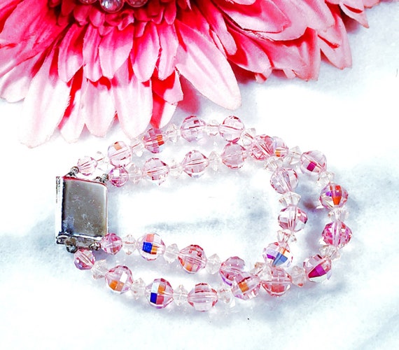 Vintage Pink Rhinestone Bracelet - image 8