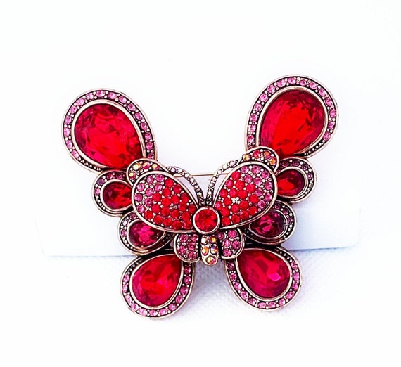 Heidi Daus "Dance of the Butterflies" Brooch, Vin… - image 1