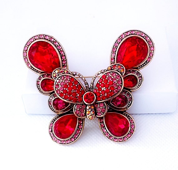 Heidi Daus "Dance of the Butterflies" Brooch, Vin… - image 4