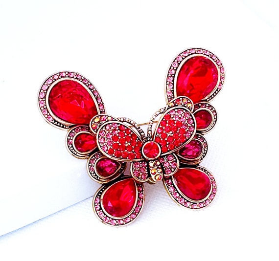 Heidi Daus "Dance of the Butterflies" Brooch, Vin… - image 3