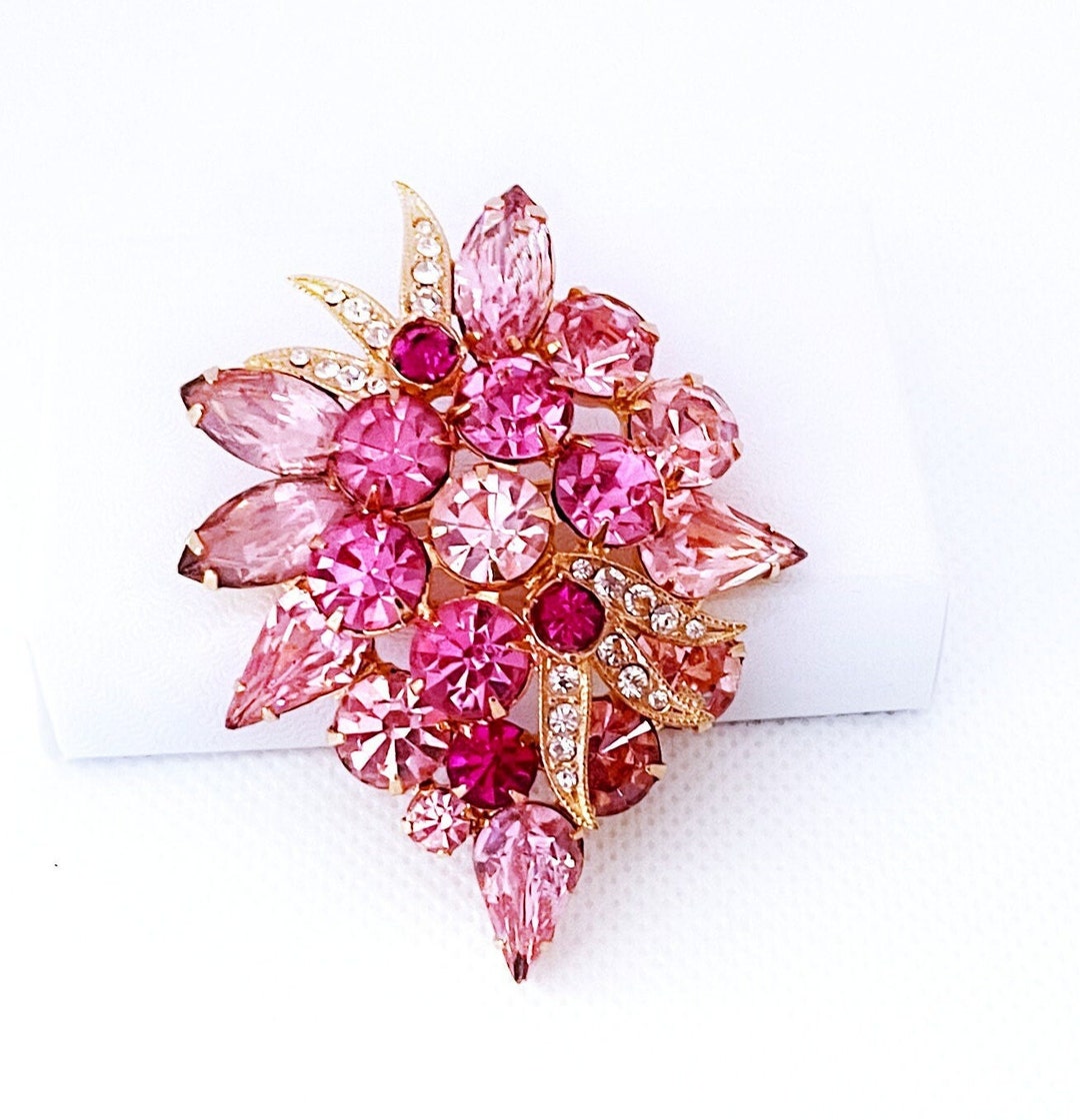 Vintage Eisenberg Fuchsia Pink Brooch Pin Vintage Eisenberg Etsy