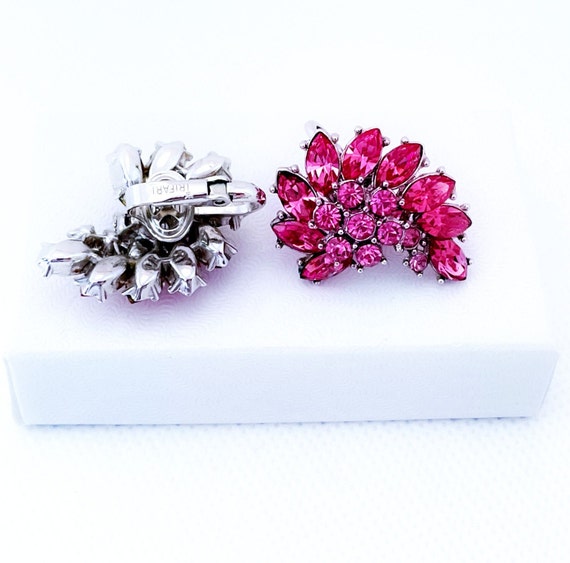 Vintage Trifari Pink Fuchsia Contessa Earrings - image 9