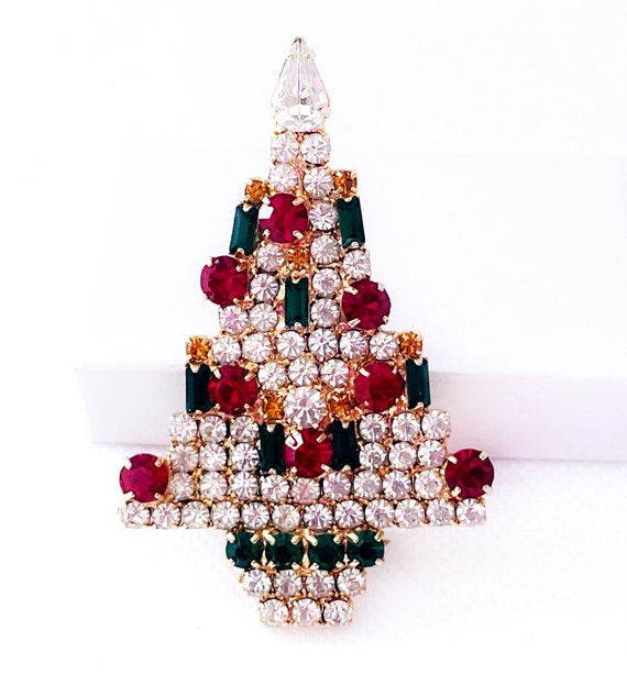 Vintage Christmas Tree Brooch Pin, Christmas Pin … - image 4