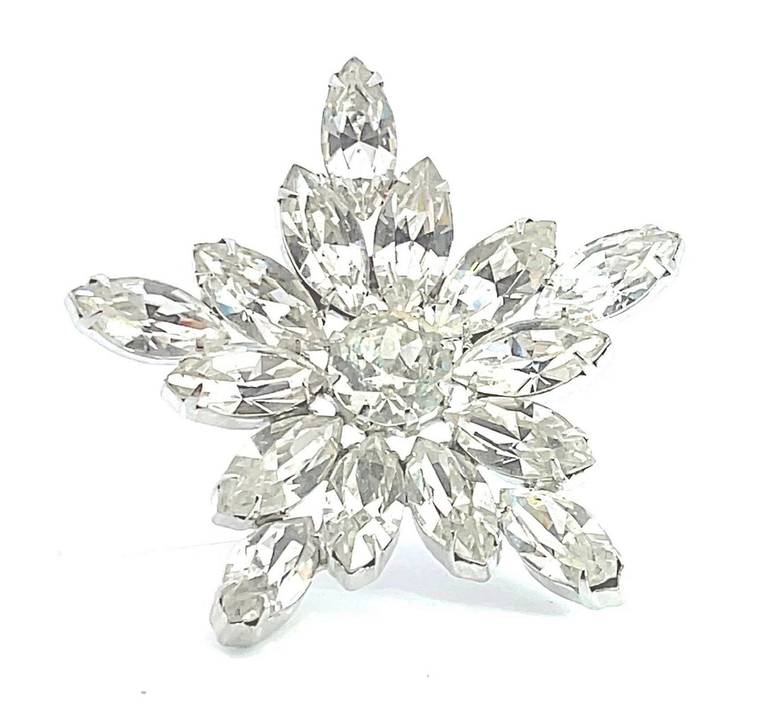 Weiss Snowflake Vintage Weiss Rhinestone Star/snowflake Brooch, Weiss Brooch, Vintage ...