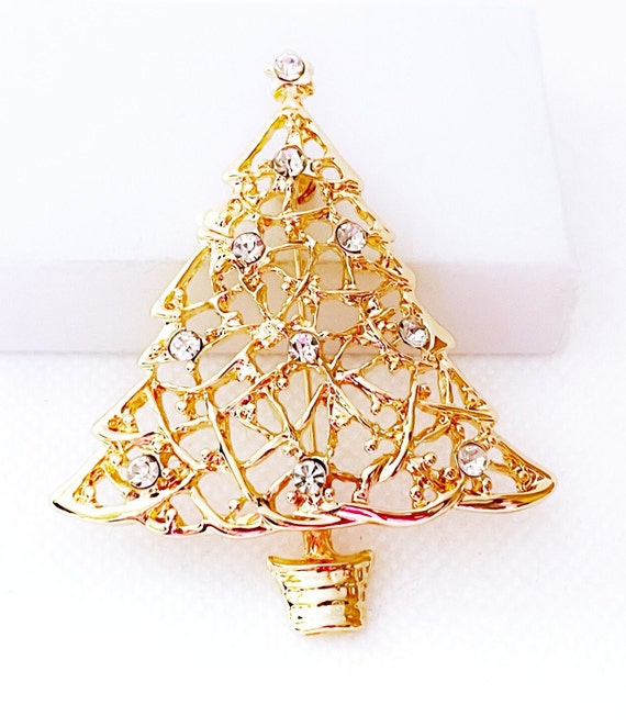 Vintage Christmas Tree Brooch Pin, Christmas Pin … - image 4
