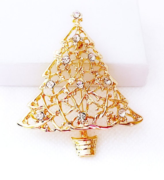 Vintage Christmas Tree Brooch Pin, Christmas Pin … - image 6