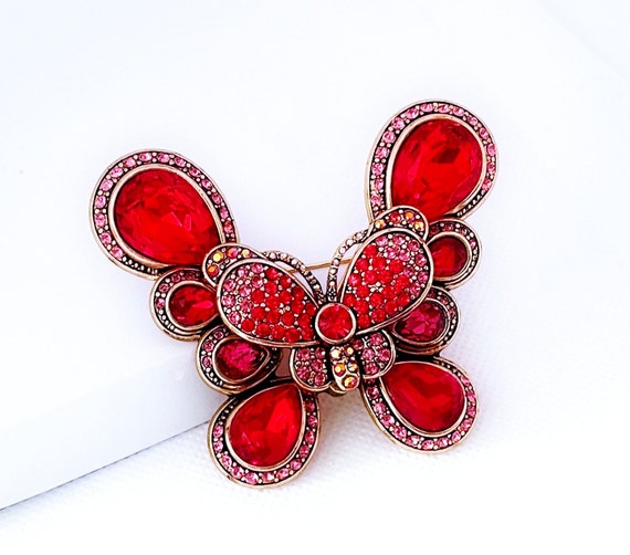 Heidi Daus "Dance of the Butterflies" Brooch, Vin… - image 7