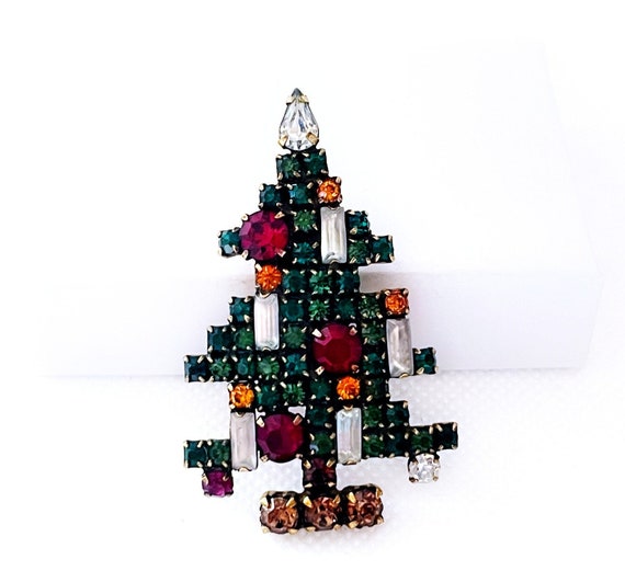 Vintage Weiss Christmas Tree Brooch Pin. Christma… - image 1