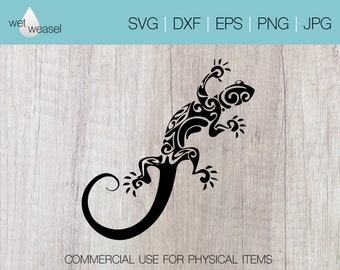 Stylized Gecko Digital File - Svg, Png, Dxf, Eps, Jpg, Cricut