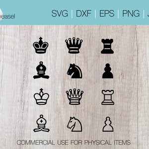 Fichier numérique de pièces d’échecs - Svg, Png, Dxf, Eps, Jpg, Cricut