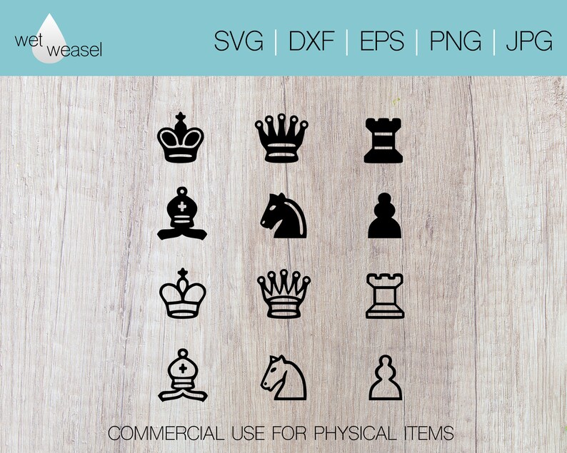 Chess Pieces Digital File - Svg, Png, Dxf, Eps, Jpg, Cricut - Etsy