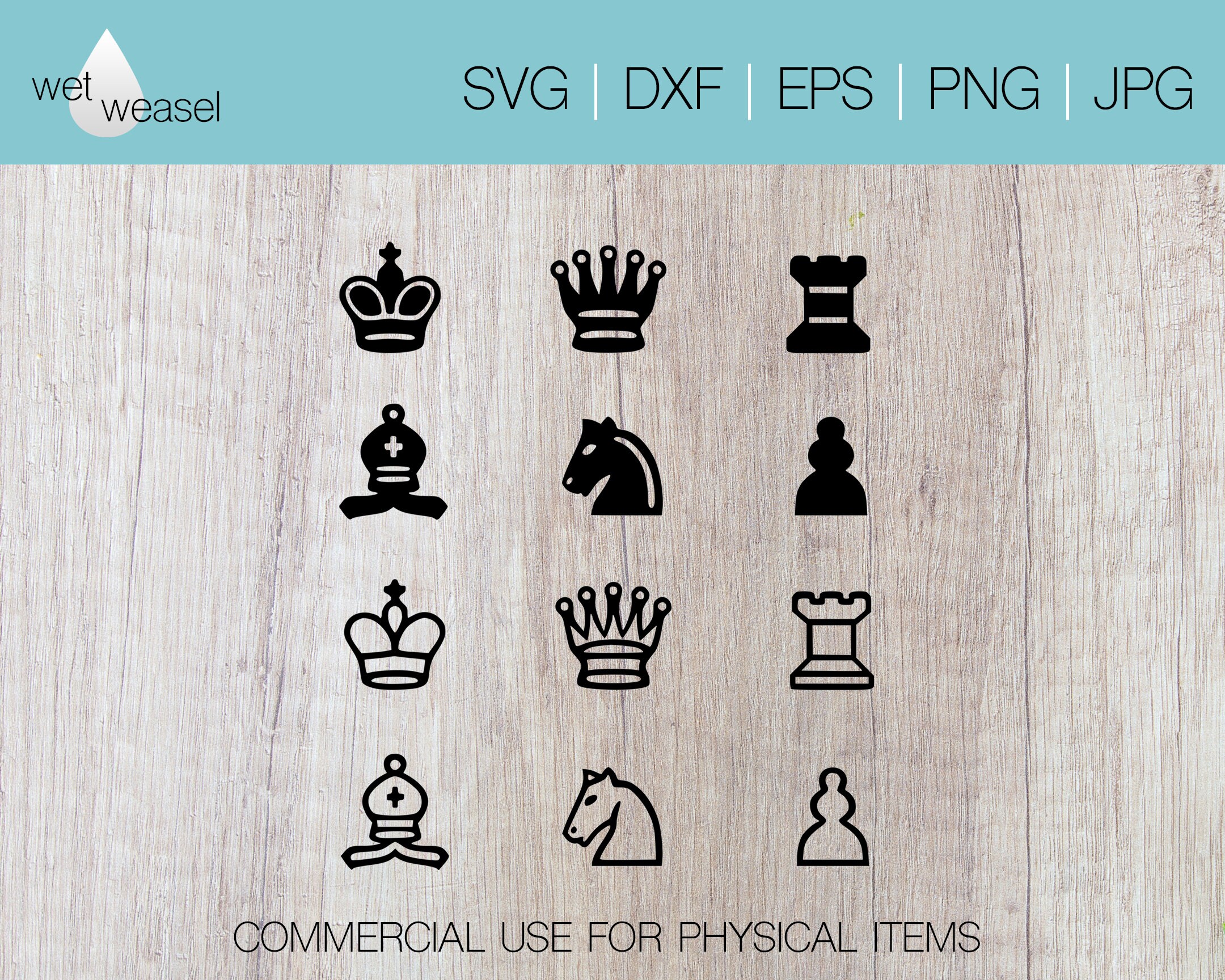 Chess Pieces Digital File - Svg, Png, Dxf, Eps, Jpg, Cricut - Etsy