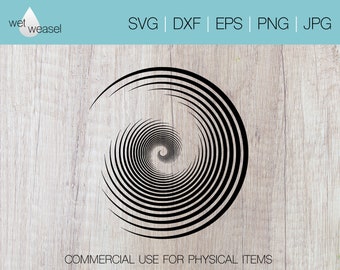 Fichier numérique en spirale géométrique - Svg, Png, Dxf, Eps, Jpg, Cricut