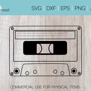 Cassette Tape Digital File - Svg, Png, Dxf, Eps, Jpg, Cricut