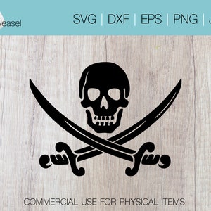 Pirate Skull Digital File - Svg, Png, Dxf, Eps, Jpg, Cricut