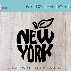 New York Big Apple Digital File - Svg, Png, Dxf, Eps, Jpg, Cricut