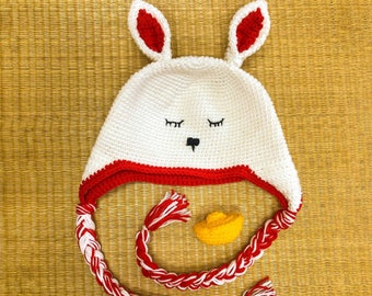 Crochet Bunny Hat: Chinese New Year Rabbit, Newborn Gift