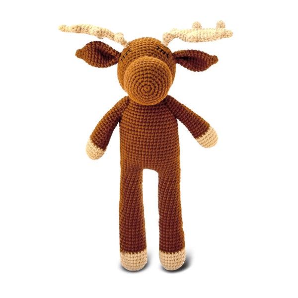 Elch Plushie häkeln SVT Moose Stofftier Fair-Trade älg Spielzeug Elch Plushie für Kleinkind-Elch-Migration den stora alg vandringen