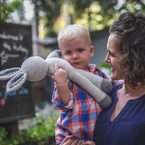 Easter Bunny Toy First Easter Crochet Bunny Baby Shower Gift Baby Sleeping Buddy Amigurumi Bunny Knit Rabbit Toy