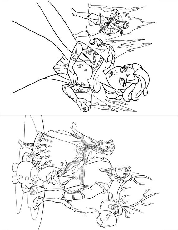Anna And Elsa Coloring Pages Easy Abstract