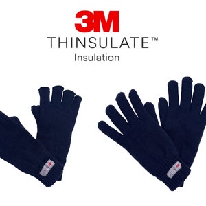 2022 New Womens Ladies Adult Half & Full Finger Winter Warm 3M THINSULATE GLOVES, Knitted, NAVY, Other colours available image 1