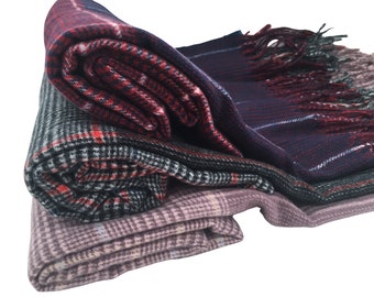 Ladies Wool Soft Fashion SCARVES, Plaid Design