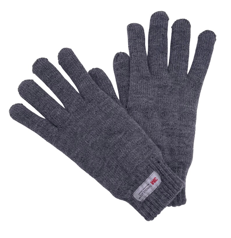 2022 New Womens Ladies Adult Half & Full Finger Winter Warm 3M THINSULATE GLOVES, Knitted, NAVY, Other colours available Grey