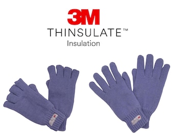 2022 New Womens 3M THINSULATE Ladies Adult Half & Full Finger Winter Warm GLOVES, Knitted, LAVENDERBLUE, Other colours available