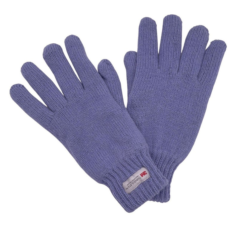 2022 New Womens Ladies Adult Half & Full Finger Winter Warm 3M THINSULATE GLOVES, Knitted, NAVY, Other colours available Lavender Blue