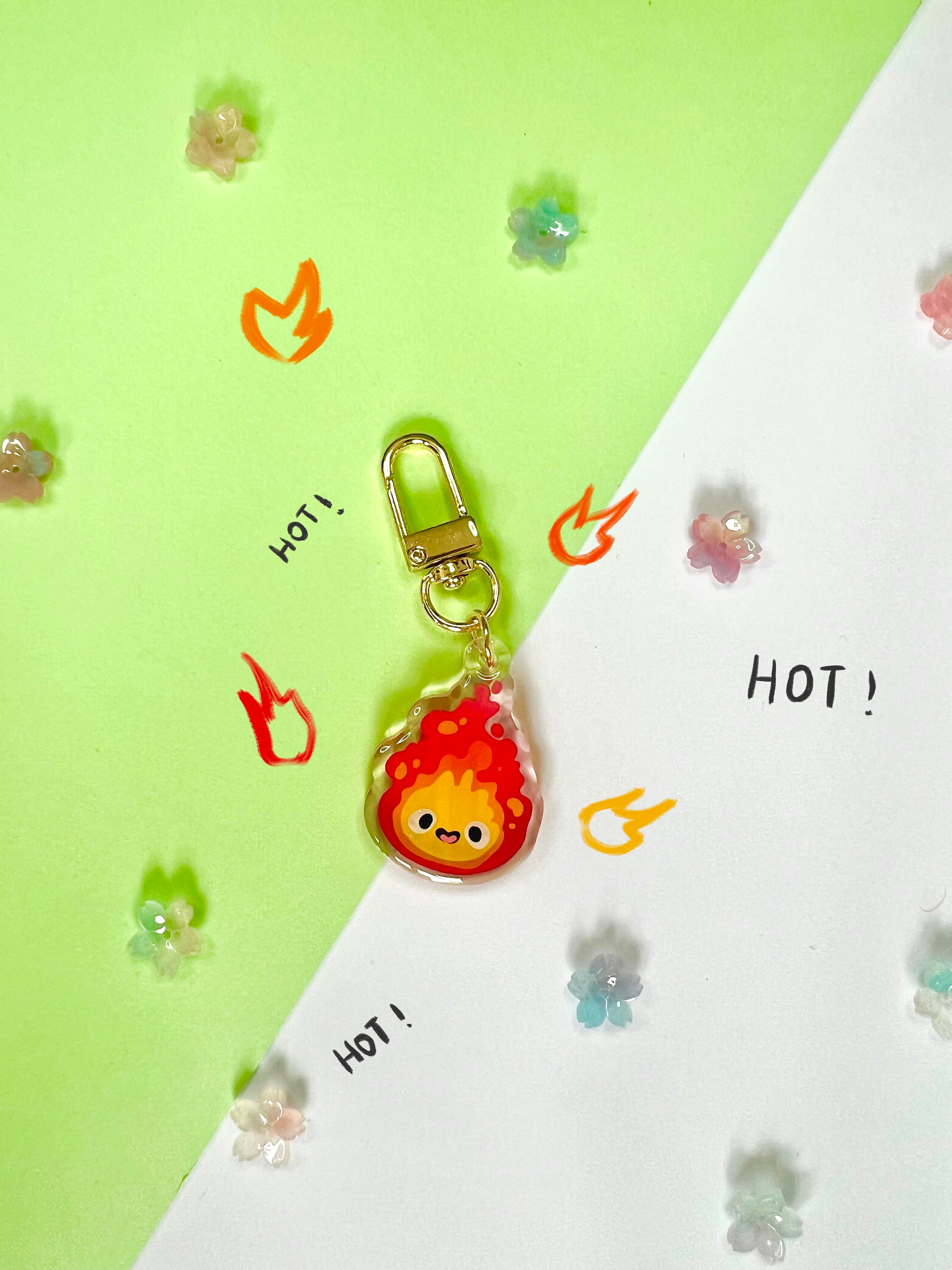 Keychain Keychain Cute Little Fire Flame - Etsy