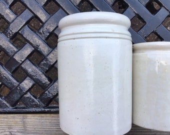 Victorian Stoneware Pots | 1890’s | Antique Pottery | Hand Crafted | Edwardian Jars