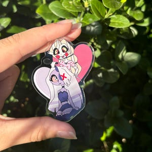 Sleepover Charlie and Vaggie Keychain Hazbin Hotel